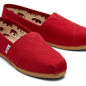 TOMS CLASSIC SLIP-ON RED 7.5